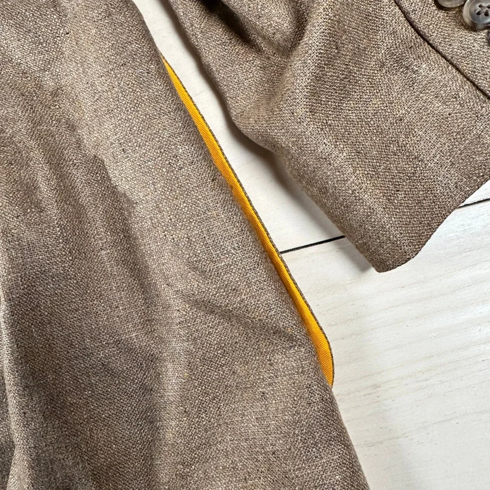 Men's NWOT Kroon 100% Silk Two Button Camel Brown Sport Coat‎ Size 46 R Blazer